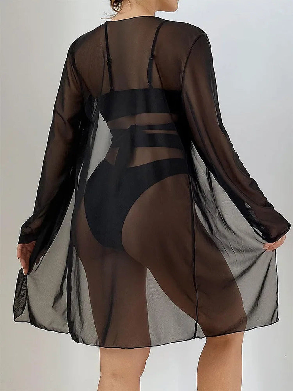 Elara mesh-kimono cover-up detaljbild